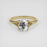 2.10 Ct. White Sapphire Ring, 18K Yellow Gold 1
