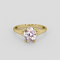 2.25 Ct. Pink Sapphire Ring, 18K Yellow Gold 1