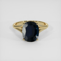5.33 Ct. Blue Sapphire Ring, 18K Yellow Gold 1
