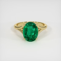 3.54 Ct. Emerald Ring, 18K Yellow Gold 1