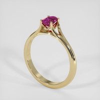 0.50 Ct. Pinkish Purple Sapphire Ring, 18K Yellow Gold 2