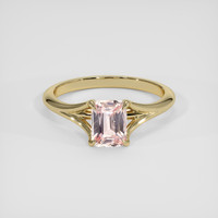 1.26 Ct. Peach Sapphire Ring, 18K Yellow Gold 1