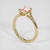 1.26 Ct. Peach Sapphire Ring, 18K Yellow Gold 2