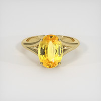 4.04 Ct. Yellow Sapphire Ring, 18K Yellow Gold 1