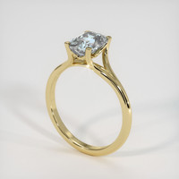 2.03 Ct. Bluish Green Sapphire Ring, 18K Yellow Gold 2