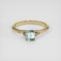 0.65 Ct. Greyish Blue Sapphire Ring, 18K Yellow Gold 1