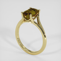 3.65 Ct. Greenish Brown Sapphire Ring, 18K Yellow Gold 2