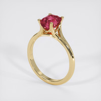 1.39 Ct. Reddish Pink Sapphire Ring, 18K Yellow Gold 2