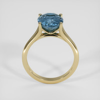 4.33 Ct. Greenish Blue Sapphire Ring, 18K Yellow Gold 3