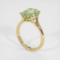 4.74 Ct. Greenish Yellow Sapphire Ring, 18K Yellow Gold 2
