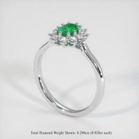 0.40 Ct. Emerald Ring, Platinum 950 2