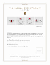 Ruby Ring 1.38 Ct., Platinum 950 Appraisal