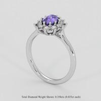 1.04 Ct. Pinkish Purple Sapphire Ring, 10K White Gold 2