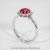 1.38 Ct. Ruby Ring, 14K White Gold 2