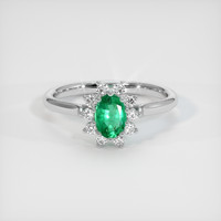 0.40 Ct. Emerald Ring, 18K White Gold 1