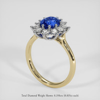 1.39 Ct. Blue Sapphire Ring, 18K White & Yellow 2