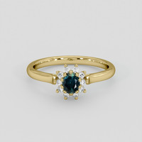 0.45 Ct. Bluish Green Sapphire Ring, 10K Yellow Gold 1