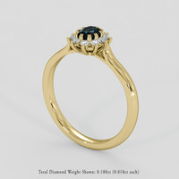 0.45 Ct. Bluish Green Sapphire Ring, 10K Yellow Gold 2
