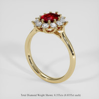 1.05 Ct. Purplish Red Ruby Ring, 14K Yellow Gold 2