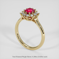 1.01 Ct. Pinkish Red Ruby Ring, 14K Yellow Gold 2