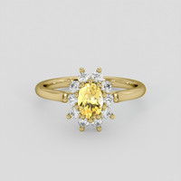 0.53 Ct. Yellow Sapphire Ring, 14K Yellow Gold 1