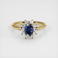1.10 Ct. Blue Sapphire Ring, 14K Yellow Gold 1