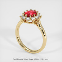 1.29 Ct. Ruby Ring, 14K Yellow Gold 2