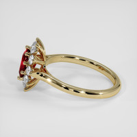 1.05 Ct. Purplish Red Ruby Ring, 18K Yellow Gold 4