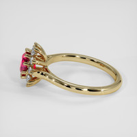 1.01 Ct. Pinkish Red Ruby Ring, 18K Yellow Gold 4
