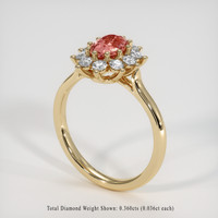 1.06 Ct. Padparadscha Sapphire Ring, 18K Yellow Gold 2
