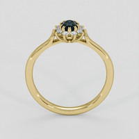 0.45 Ct. Bluish Green Sapphire Ring, 18K Yellow Gold 3