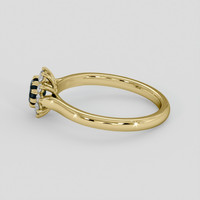 0.45 Ct. Bluish Green Sapphire Ring, 18K Yellow Gold 4