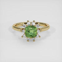 1.54 Ct. Green Sapphire Ring, 18K Yellow Gold 1
