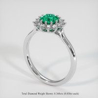 0.76 Ct. Emerald Ring, Platinum 950 2