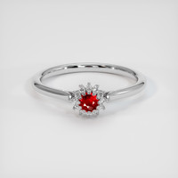 0.30 Ct. Ruby Ring, Platinum 950 1