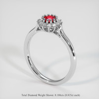 0.41 Ct. Ruby Ring, Platinum 950 2