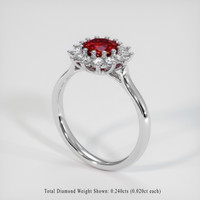 0.85 Ct. Ruby Ring, Platinum 950 2