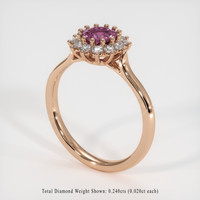 0.88 Ct. Gemstone Ring, 14K Rose Gold 2