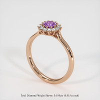 0.43 Ct. Sapphire Ring, 14K Rose Gold 2