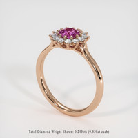 0.59 Ct. Sapphire Ring, 14K Rose Gold 2
