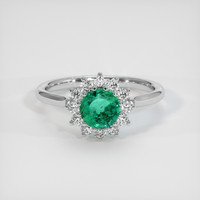0.76 Ct. Emerald Ring, 18K White Gold 1
