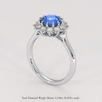 1.73 Ct. Blue Sapphire Ring, 18K White Gold 2