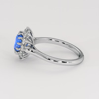 1.73 Ct. Blue Sapphire Ring, 18K White Gold 4