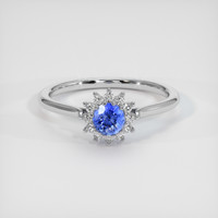 0.70 Ct. Sapphire Ring, 18K White Gold 1