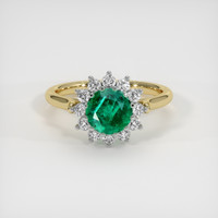 1.20 Ct. Emerald Ring, 18K White & Yellow 1