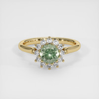 1.22 Ct. Green Sapphire Ring, 14K Yellow Gold 1