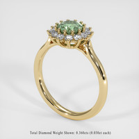 1.22 Ct. Green Sapphire Ring, 14K Yellow Gold 2