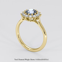 1.31 Ct. Greyish Blue Sapphire Ring, 14K Yellow Gold 2