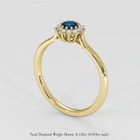 0.29 Ct. Greenish Blue Sapphire Ring, 14K Yellow Gold 2