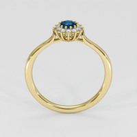 0.29 Ct. Greenish Blue Sapphire Ring, 14K Yellow Gold 3